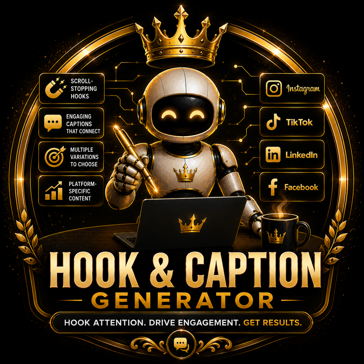 Hook & Caption Generator — Scroll-stopping social content