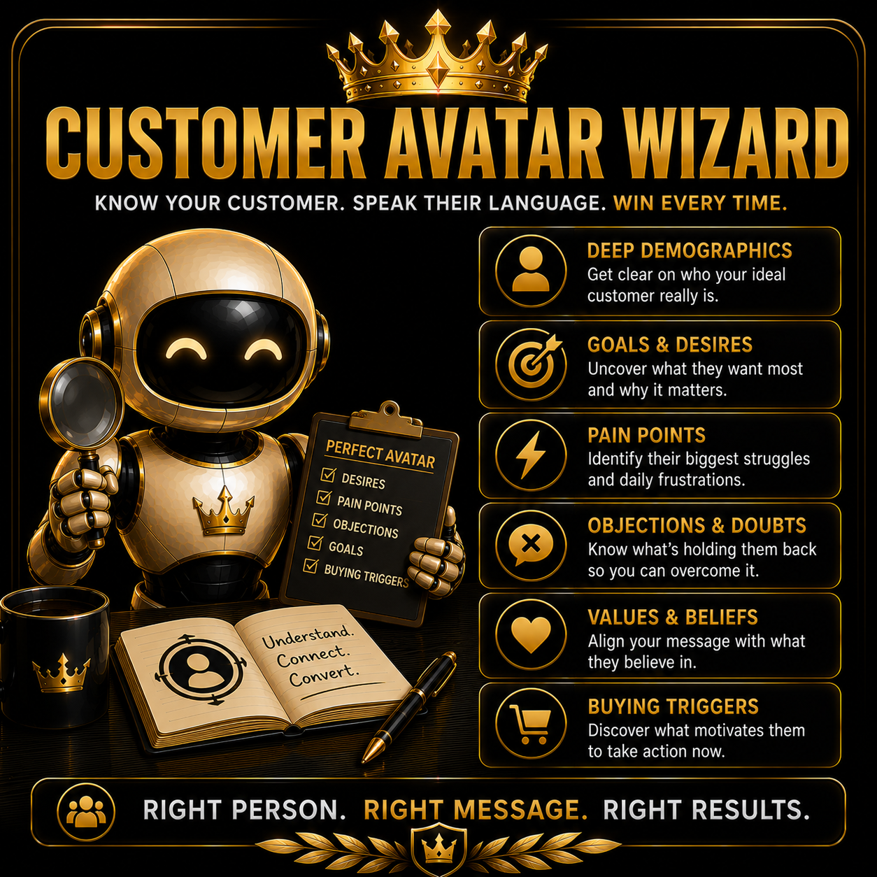 The Customer Avatar Wizard — Audience research and buyer psychology